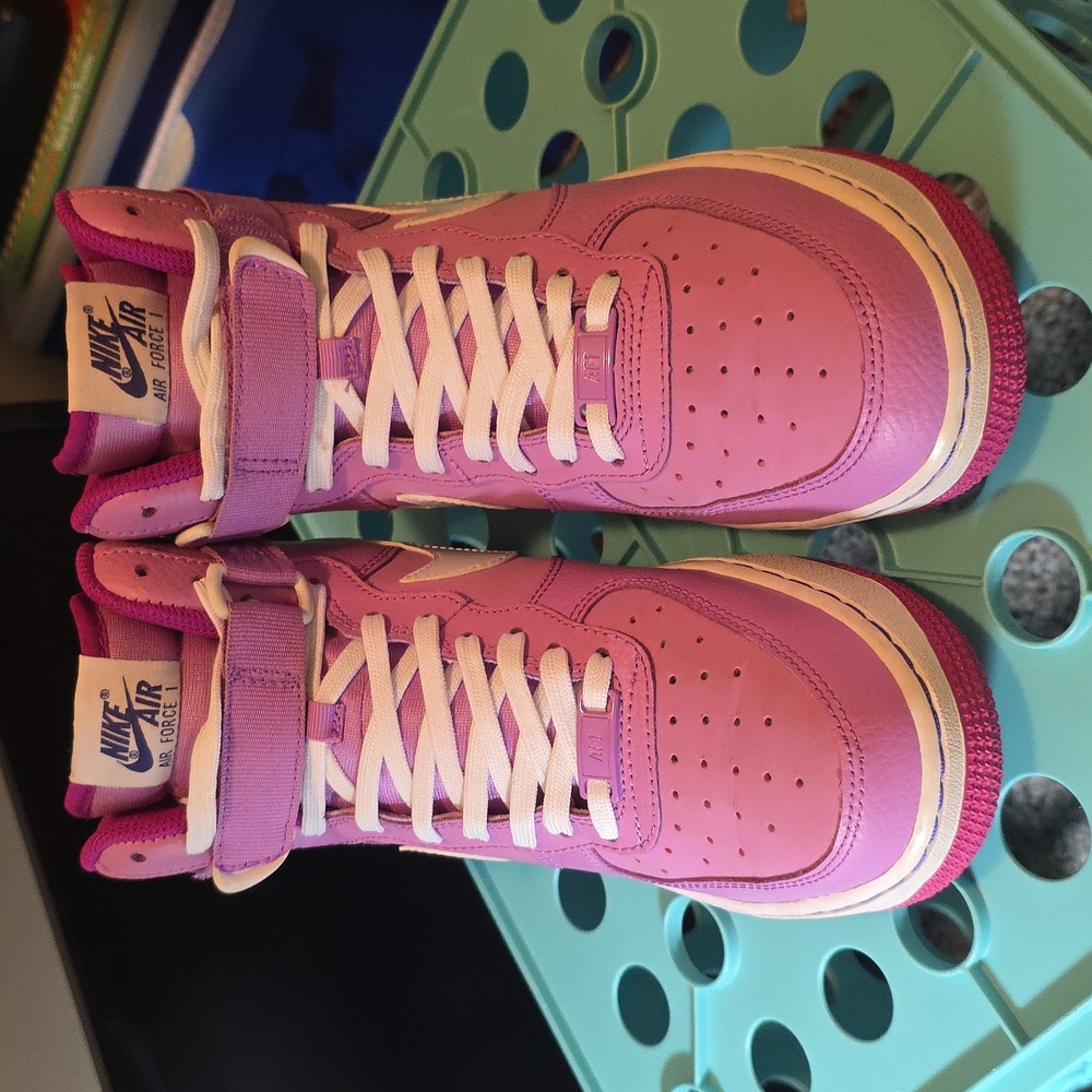 Nike Kids Air Force 1 Sneakers - Pink and White